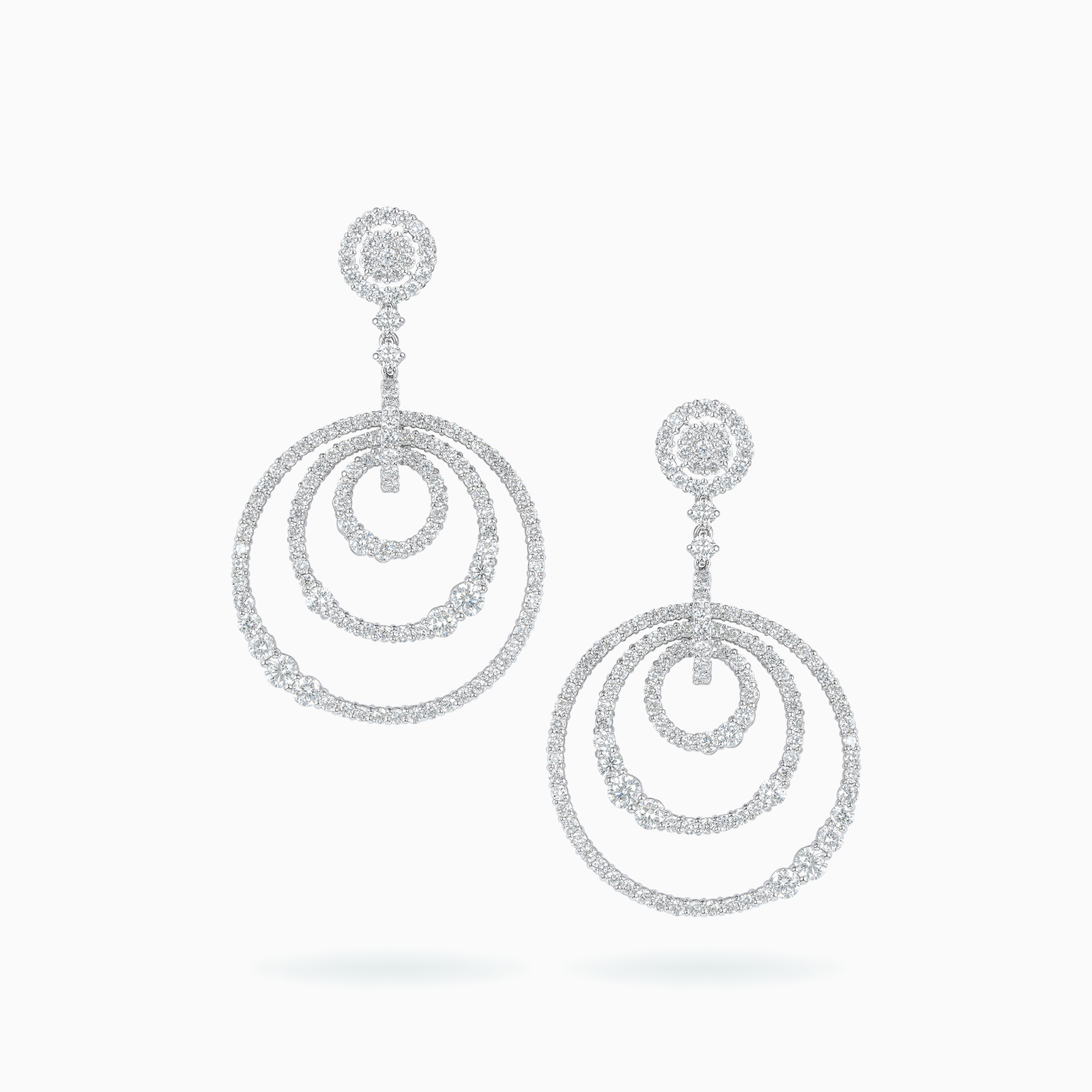 DIER1117_2 18K White Gold Diamond Earrings