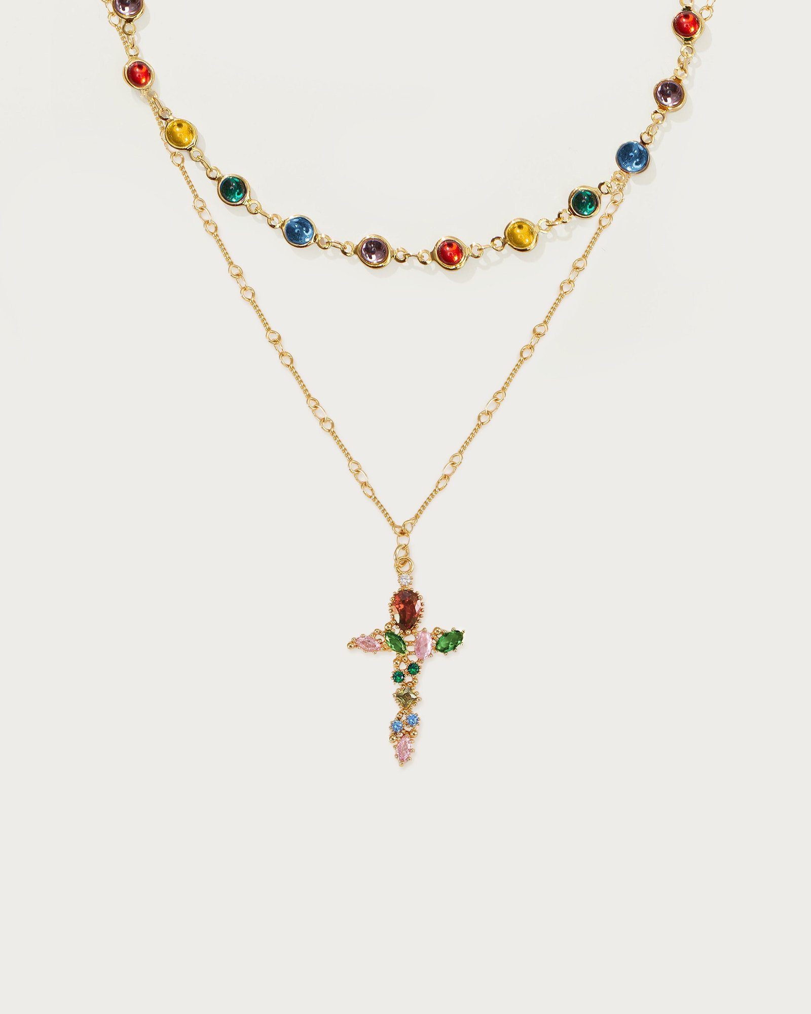 18K Gold Colored Sapphire Lavender Jade Pendant