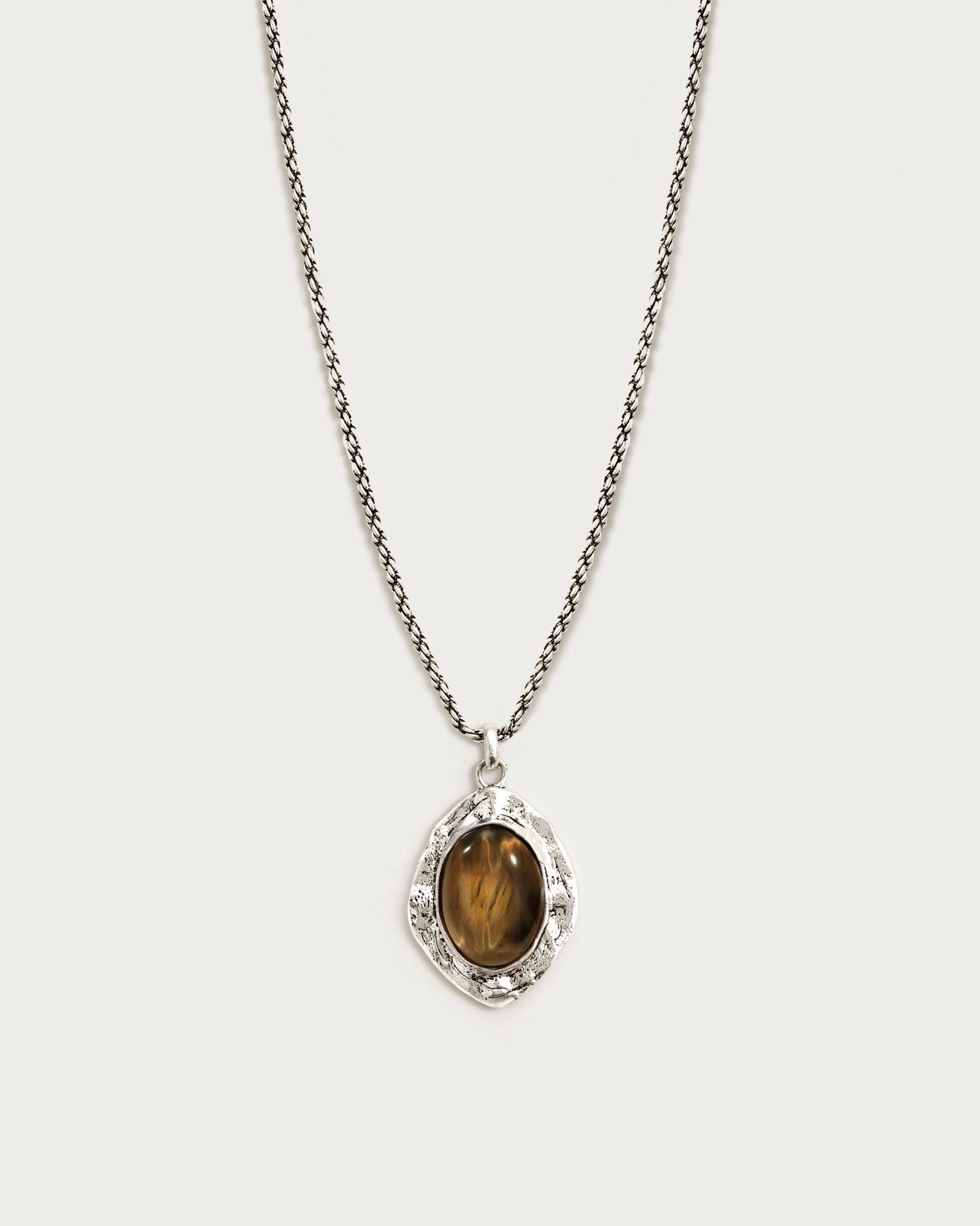 Silver Tiger's Eye Savannah Long Necklace